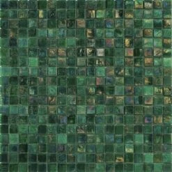 Iridium 5/8x5/8 Fern 4 Iridescent Glass Tile