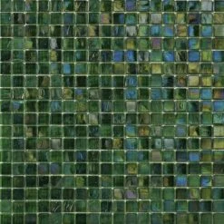 Iridium 5/8x5/8 Mint 4 Iridescent Glass Tile
