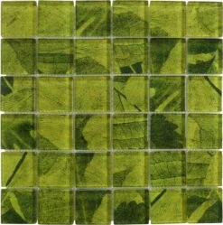 Leaf Green 2x2 Glossy Glass Tile