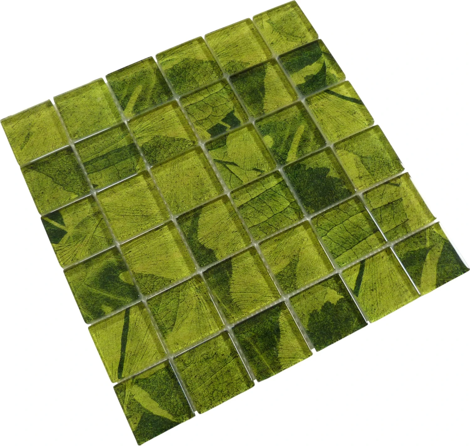 Leaf Green 2x2 Glossy Glass Tile - Image 3