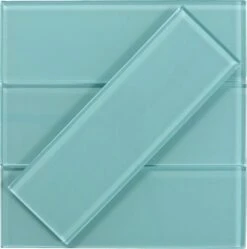Sea Blue 4x12 Glossy Glass Subway Tile