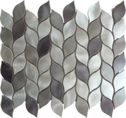 Aluminum Grey Leaf Brushed Tile