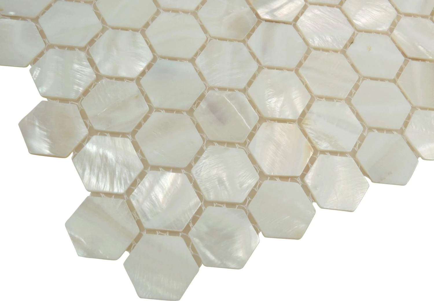 Mother Of Pearl Hexagon Glossy Shell Tile - Image 2