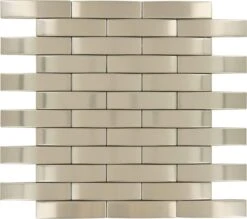 Weave Stainless Steel 1x4 Brushed Metal Tile