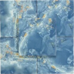 Agata Acuario Blue 6x6 Glossy Porcelain Tile