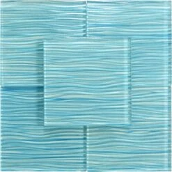 Barbados Caribbean Blue Wave 6x6 Glossy Glass Tile