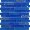Bimini Random Blue Brick Glossy And Iridescent Glass Tile