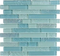 Inagua Random Brick Glossy And Iridescent Glass Tile
